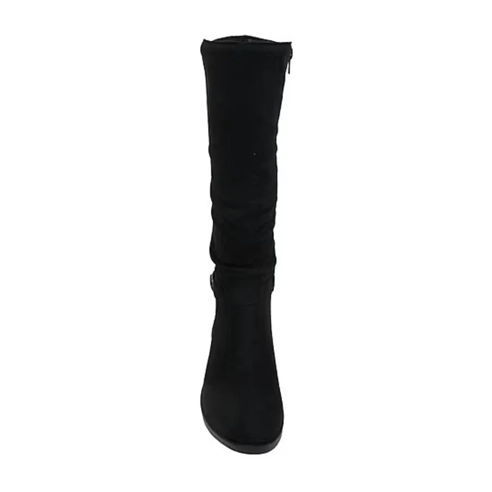 Pop Womens Chambers Black Slouch Flat Heel Knee High Boots Size 9.5 NWT